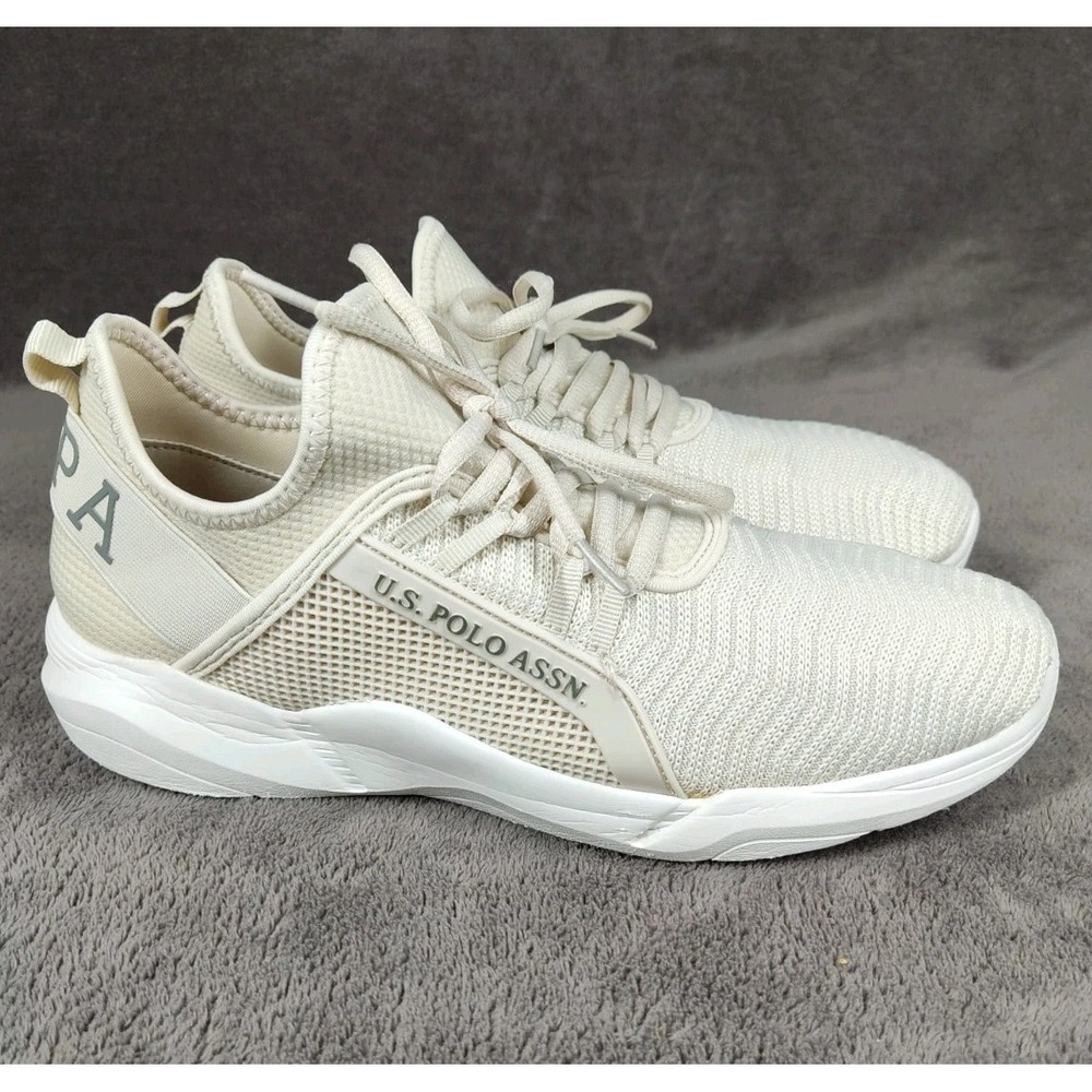 US Polo Assn Women's Running Shoes Size 9.5 Light Beige Mesh Sneakers